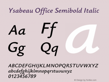 Ysabeau Office Semibold Italic Version 0.012;FEAKit 1.0图片样张