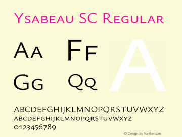 Ysabeau SC Regular Version 0.014;FEAKit 1.0 Font Sample