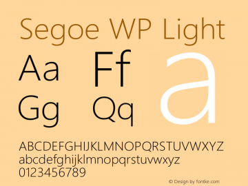 Segoe WP Light Version 1.01 Font Sample
