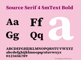 Source Serif 4 SmText Bold Version 4.004;hotconv 1.0.117;makeotfexe 2.5.65602 Font Sample