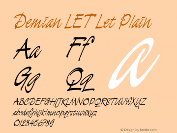 Demian LET Let Plain 1.0 Font Sample