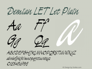 Demian LET Let Plain 1.0 Font Sample