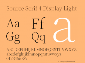 Source Serif 4 Display Light Version 4.004;hotconv 1.0.117;makeotfexe 2.5.65602图片样张