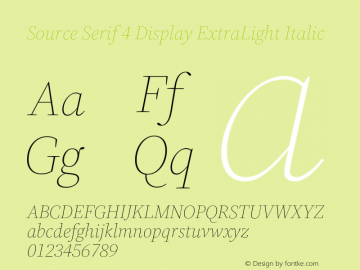 Source Serif 4 Display ExtraLight Italic Version 4.004;hotconv 1.0.117;makeotfexe 2.5.65602图片样张
