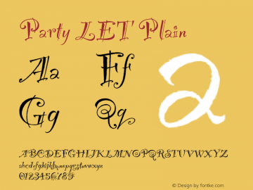 Party LET Plain 16.0d1e2 Font Sample