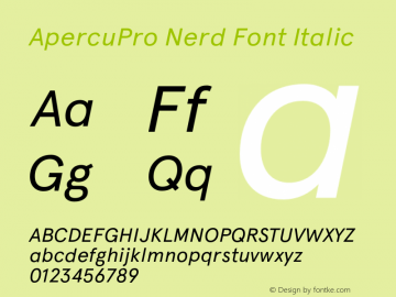 ApercuPro-Italic Version 001.001图片样张