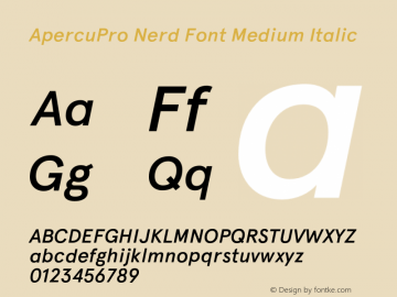 ApercuPro-MediumItalic Version 001.001图片样张