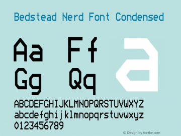 Bedstead Condensed Nerd Font Complete Version 002.002;Nerd Fonts 2 Font Sample