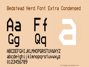 Bedstead Extra Condensed Nerd Font Complete Version 002.002;Nerd Fonts 2 Font Sample