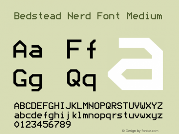 Bedstead Nerd Font Complete Version 002.002;Nerd Fonts 2 Font Sample