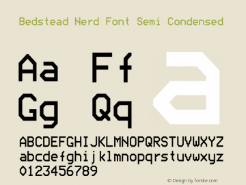 Bedstead Semi Condensed Nerd Font Complete Version 002.002;Nerd Fonts 2 Font Sample