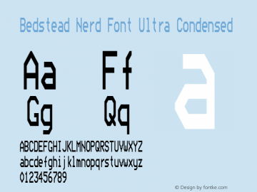 Bedstead Ultra Condensed Nerd Font Complete Version 002.002;Nerd Fonts 2 Font Sample