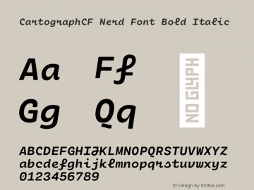 Cartograph CF Bold Italic Nerd Font Complete Version 2.100图片样张
