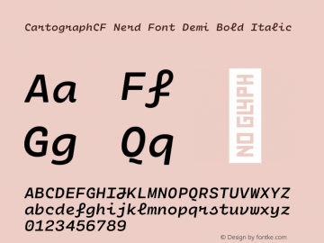 Cartograph CF Demi Bold Italic Nerd Font Complete Version 2.100图片样张