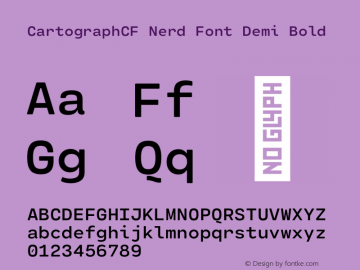 Cartograph CF Demi Bold Nerd Font Complete Version 2.100 Font Sample