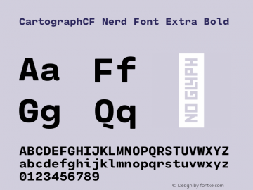 Cartograph CF Extra Bold Nerd Font Complete Version 2.100图片样张