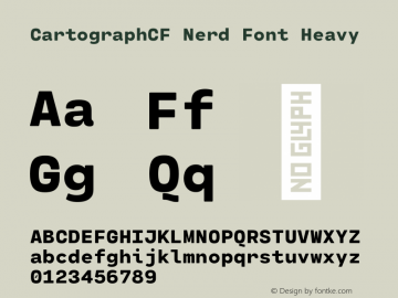 Cartograph CF Heavy Nerd Font Complete Version 2.100图片样张