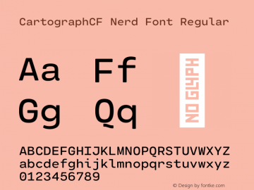 Cartograph CF Regular Nerd Font Complete Version 2.100图片样张