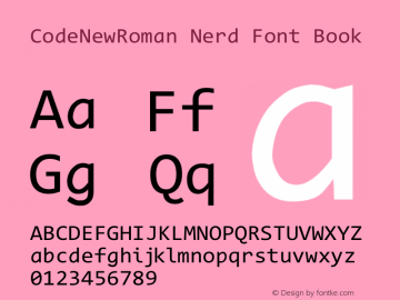 Code New Roman Nerd Font Complete Version 2.00 November 29, 2014图片样张