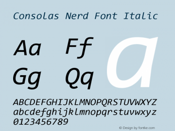 Consolas Italic Nerd Font Complete Version 1.00图片样张