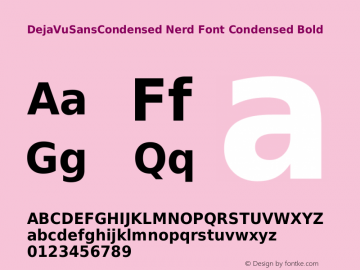 DejaVu Sans Condensed Bold Nerd Font Complete Version 2.37 Font Sample