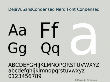 DejaVu Sans Condensed Nerd Font Complete Version 2.37 Font Sample