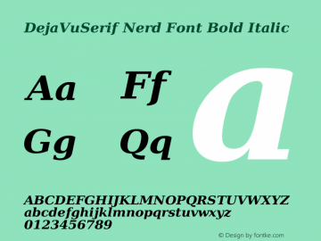 DejaVu Serif Bold Italic Nerd Font Complete Version 2.37图片样张