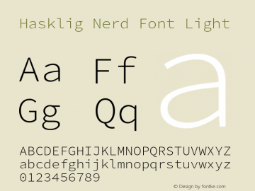 Hasklig Light Nerd Font Complete Version 2.032;hotconv 1.0.117;makeotfexe 2.5.65602 Font Sample