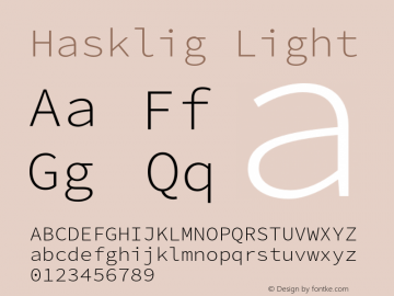 Hasklig Light Version 2.032;hotconv 1.0.117;makeotfexe 2.5.65602 Font Sample