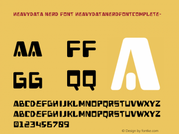 Heavy Data Nerd Font Complete created March 2008 Font Sample