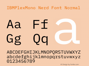 IBM Plex Mono Nerd Font Complete Version 2.1 Font Sample