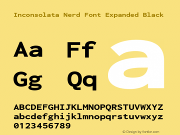 Inconsolata Expanded Black Nerd Font Complete Version 3.001图片样张