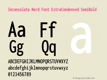 Inconsolata ExtraCondensed SemiBold Nerd Font Complete Version 3.001图片样张