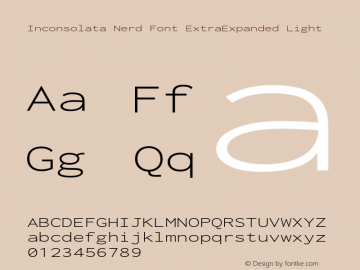 Inconsolata ExtraExpanded Light Nerd Font Complete Version 3.001图片样张
