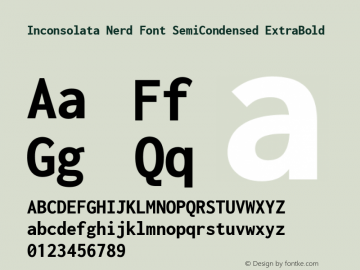 Inconsolata SemiCondensed ExtraBold Nerd Font Complete Version 3.001图片样张