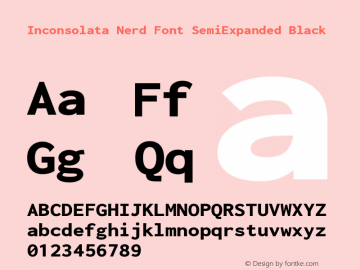 Inconsolata SemiExpanded Black Nerd Font Complete Version 3.001图片样张