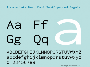 Inconsolata SemiExpanded Regular Nerd Font Complete Version 3.001图片样张