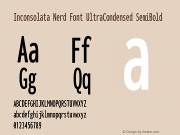 Inconsolata UltraCondensed SemiBold Nerd Font Complete Version 3.001图片样张