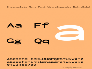 Inconsolata UltraExpanded ExtraBold Nerd Font Complete Version 3.001 Font Sample