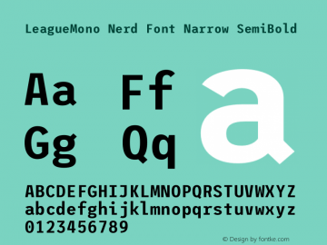 League Mono Narrow SemiBold Nerd Font Complete Version 2.210 Font Sample