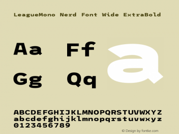 League Mono Wide ExtraBold Nerd Font Complete Version 2.210图片样张