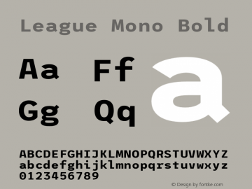 League Mono Bold Version 2.210 Font Sample