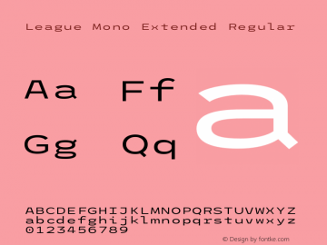 League Mono Extended Regular Version 2.210 Font Sample