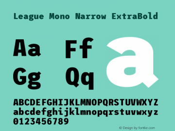 League Mono Narrow ExtraBold Version 2.210图片样张