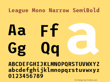 League Mono Narrow SemiBold Version 2.210 Font Sample