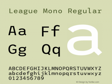 League Mono Regular Version 2.210 Font Sample