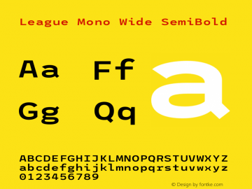 League Mono Wide SemiBold Version 2.210 Font Sample
