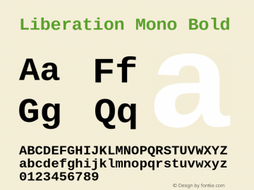 Liberation Mono Bold Version 2.1.1 Font Sample