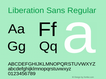 Liberation Sans Version 2.1.1图片样张