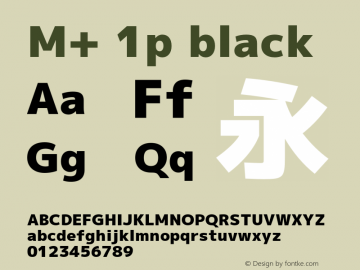 M+ 1p black  Font Sample